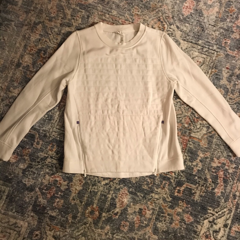 Women's Cream  Lululemon Sweatshirt with side zip